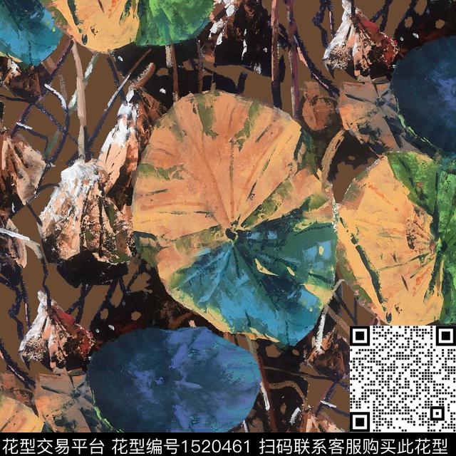 荷花油画华亿平台中老年数码印花华亿平台下载（图片编号: 1520461） - 瓦栏（Walan）