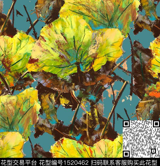 荷花油画华亿平台中老年数码印花华亿平台下载（图片编号: 1520462） - 瓦栏（Walan）