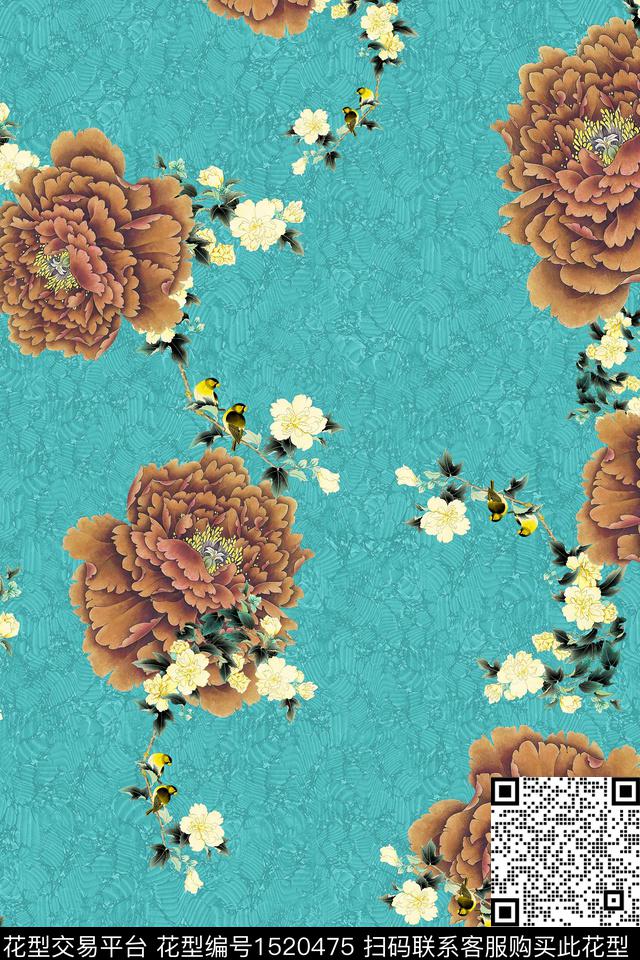 旗袍香云纱中老年数码印花华亿平台下载（图片编号: 1520475） - 瓦栏（Walan）