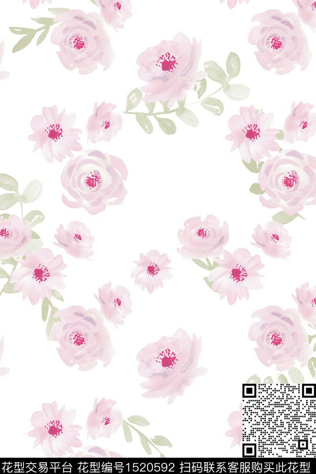 花卉小清新小碎花数码印花华亿平台下载（图片编号: 1520592） - 瓦栏（Walan）