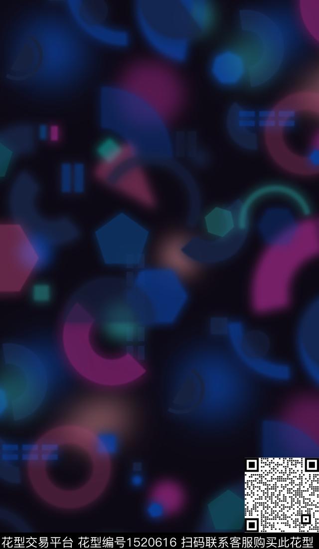 几何大牌风抽象数码印花华亿平台下载（图片编号: 1520616） - 瓦栏（Walan）