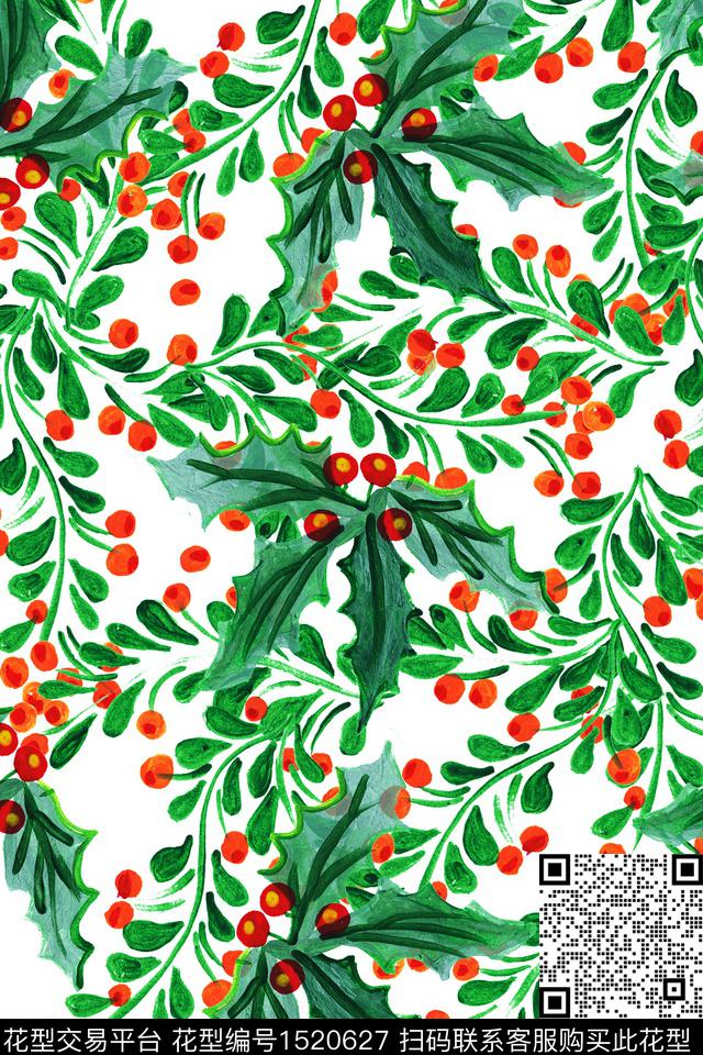 小清新水果绿植树叶数码印花华亿平台下载（图片编号: 1520627） - 瓦栏（Walan）