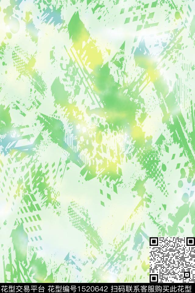 肌理抽象小清新数码印花华亿平台下载（图片编号: 1520642） - 瓦栏（Walan）