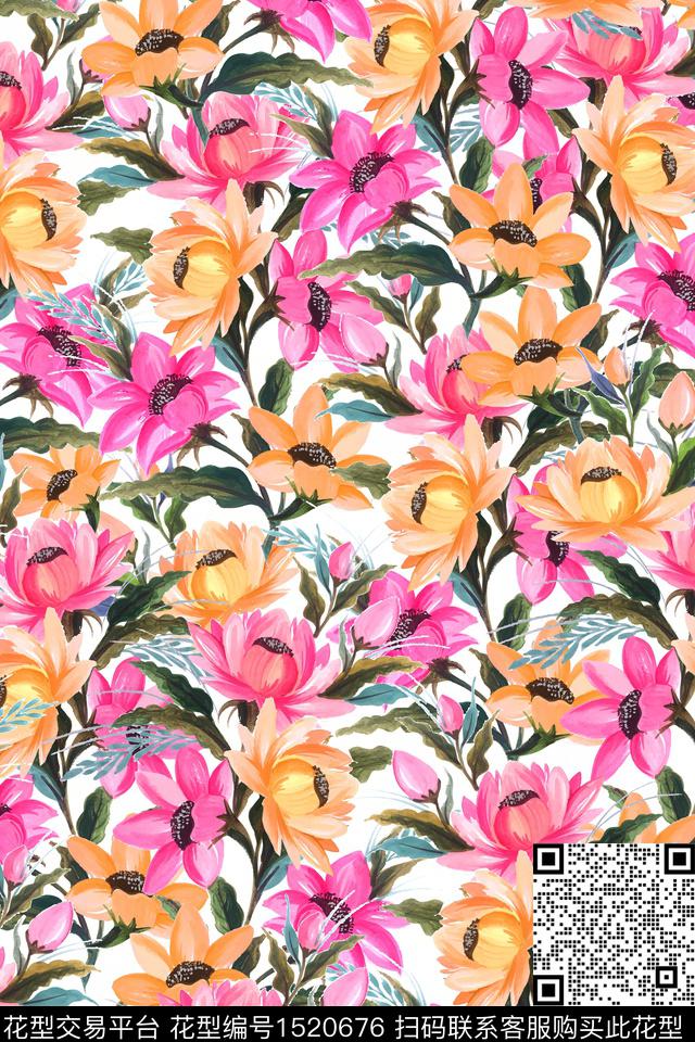 小清新小碎花数码印花华亿平台下载（图片编号: 1520676） - 瓦栏（Walan）