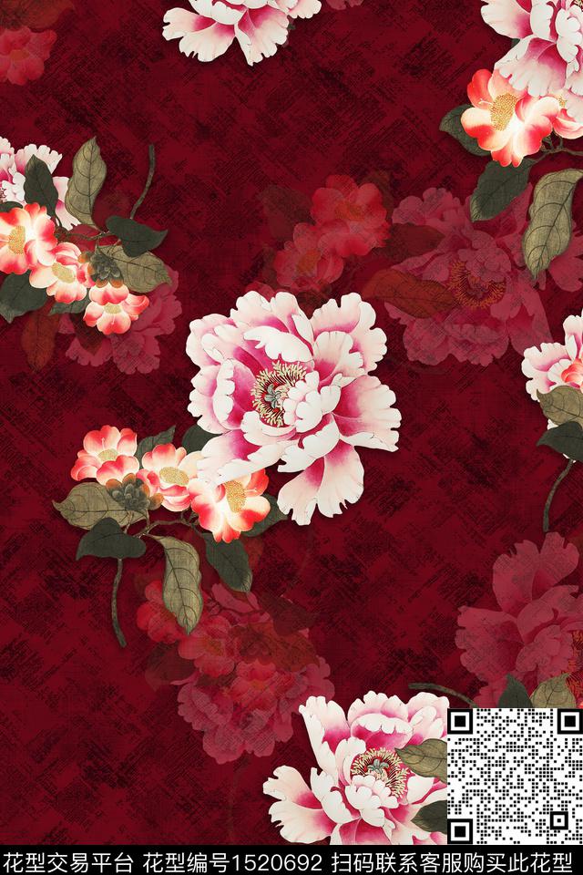 旗袍香云纱中老年数码印花华亿平台下载（图片编号: 1520692） - 瓦栏（Walan）