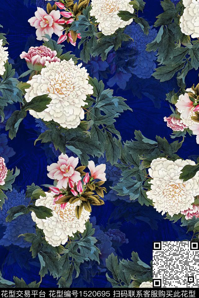 旗袍香云纱中老年数码印花华亿平台下载（图片编号: 1520695） - 瓦栏（Walan）