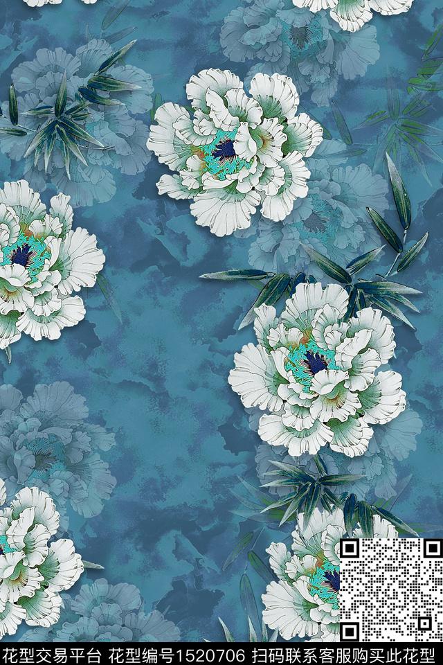 旗袍香云纱中老年数码印花华亿平台下载（图片编号: 1520706） - 瓦栏（Walan）