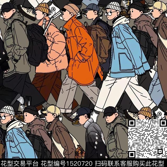 卡通人物插画趣味数码印花华亿平台下载（图片编号: 1520720） - 瓦栏（Walan）