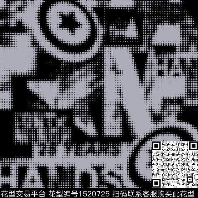 黑白华亿平台版画战斗数码印花华亿平台下载（图片编号: 1520725） - 瓦栏（Walan）