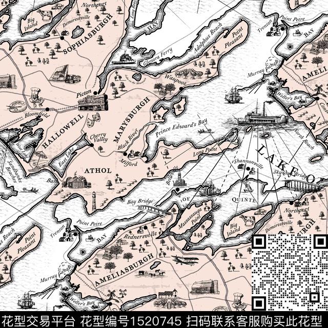 地图字母趣味数码印花华亿平台下载（图片编号: 1520745） - 瓦栏（Walan）