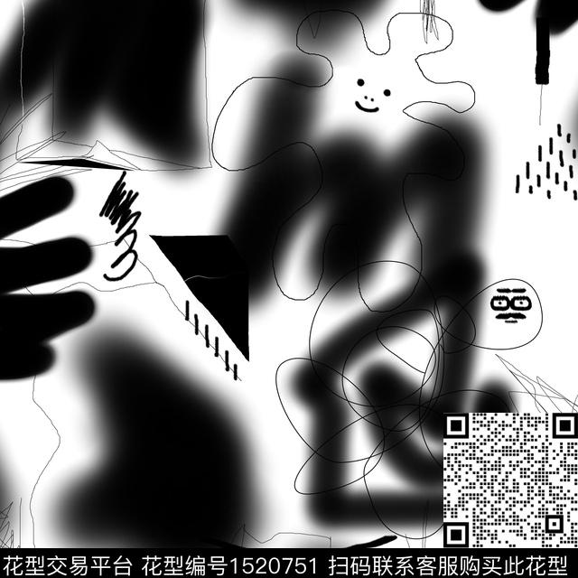 渐变趣味搞怪数码印花华亿平台下载（图片编号: 1520751） - 瓦栏（Walan）