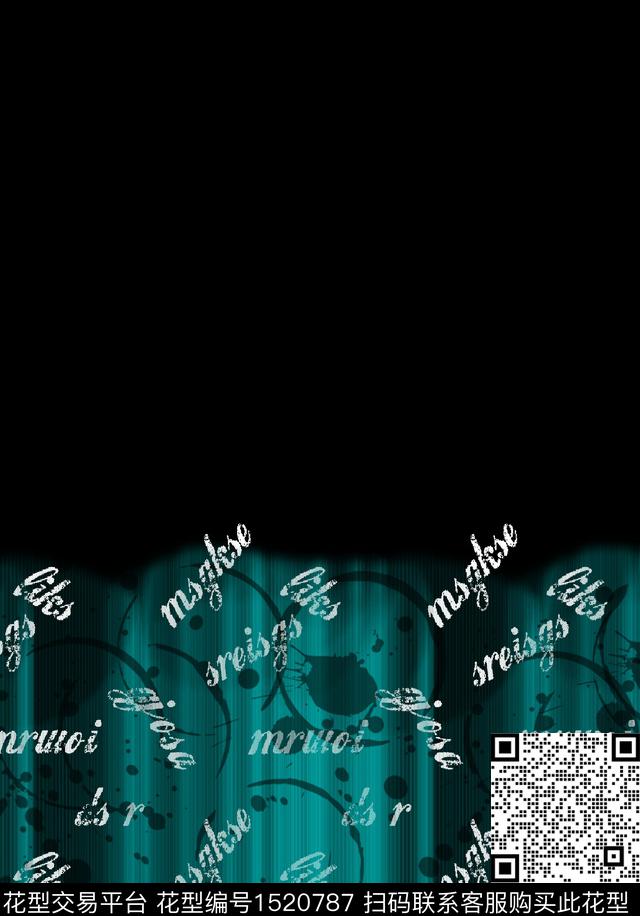 字母抽象大牌男装数码印花华亿平台下载（图片编号: 1520787） - 瓦栏（Walan）