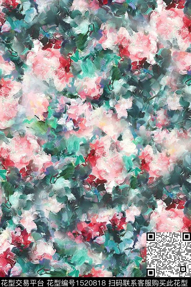 肌理抽象女装数码印花华亿平台下载（图片编号: 1520818） - 瓦栏（Walan）