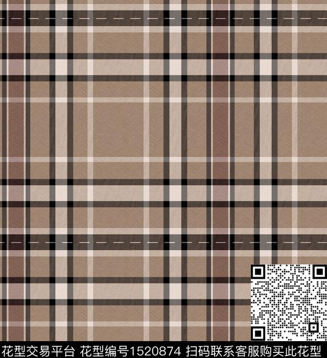 几何格子大牌风数码印花华亿平台下载（图片编号: 1520874） - 瓦栏（Walan）