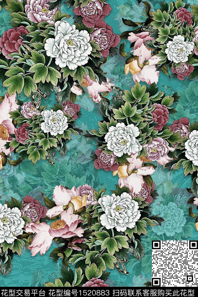 旗袍香云纱中老年数码印花华亿平台下载（图片编号: 1520883） - 瓦栏（Walan）