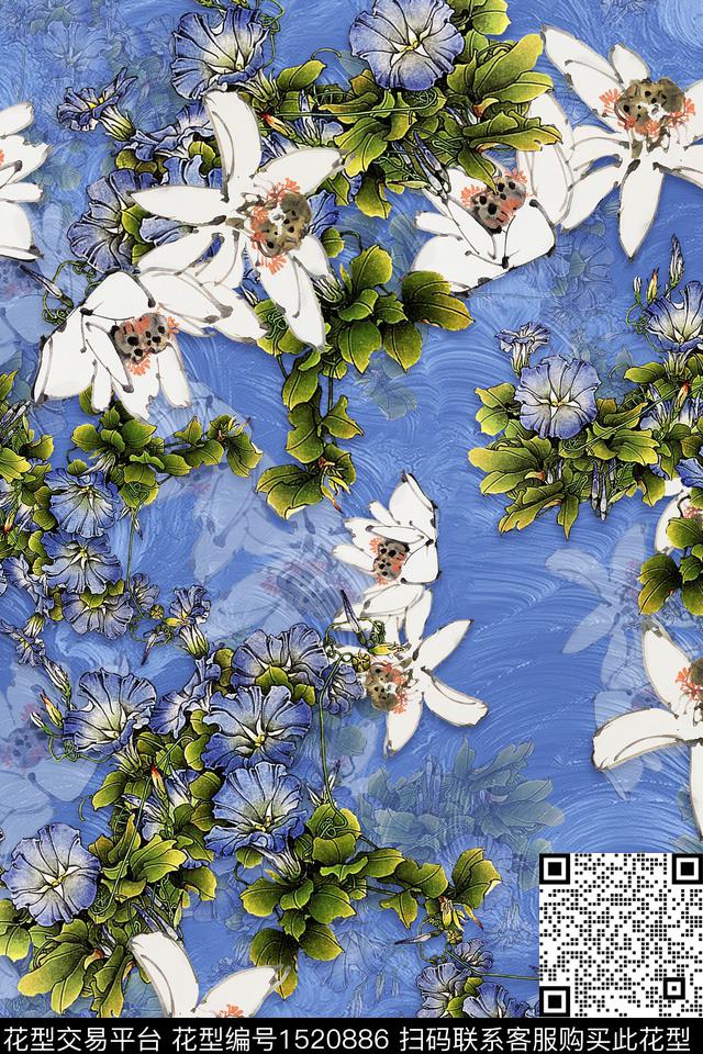 旗袍香云纱中老年数码印花华亿平台下载（图片编号: 1520886） - 瓦栏（Walan）