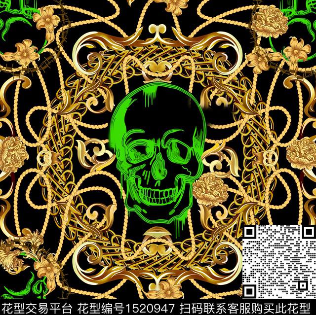定位花男装骷髅数码印花华亿平台下载（图片编号: 1520947） - 瓦栏（Walan）