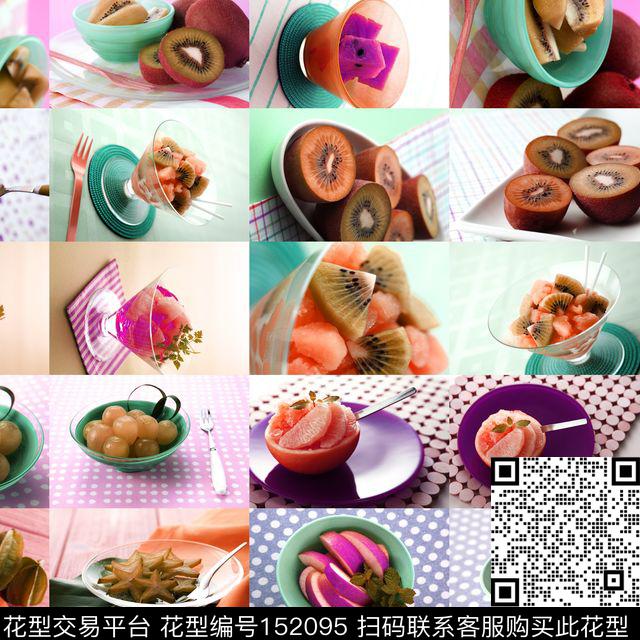 水果照片拼凑数码印花华亿平台下载（图片编号: 152095） - 瓦栏（Walan）