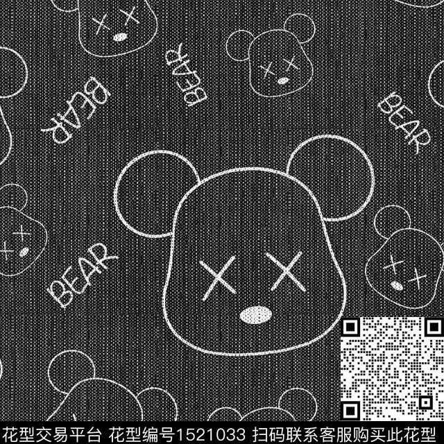 牛仔卡通bear数码印花华亿平台下载（图片编号: 1521033） - 瓦栏（Walan）