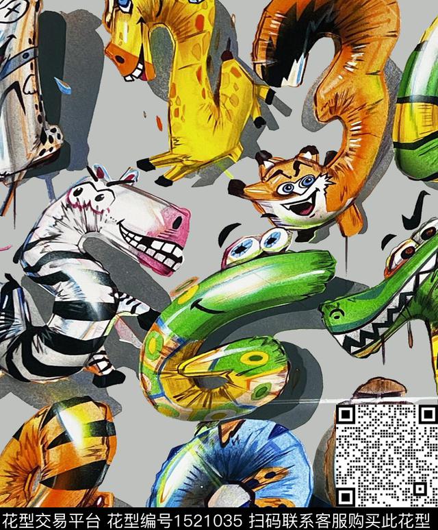 3D立体趣味搞怪数码印花华亿平台下载（图片编号: 1521035） - 瓦栏（Walan）
