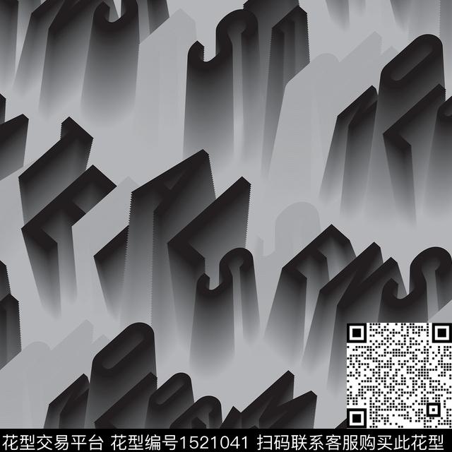 渐变字母3D立体数码印花华亿平台下载（图片编号: 1521041） - 瓦栏（Walan）