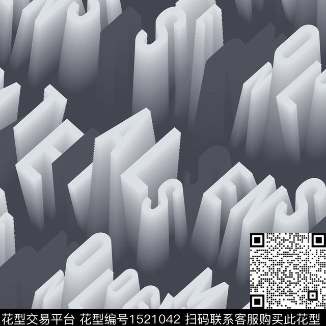 渐变字母3D立体数码印花华亿平台下载（图片编号: 1521042） - 瓦栏（Walan）