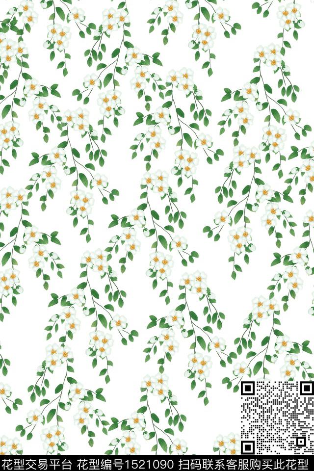 花卉小清新小碎花数码印花华亿平台下载（图片编号: 1521090） - 瓦栏（Walan）
