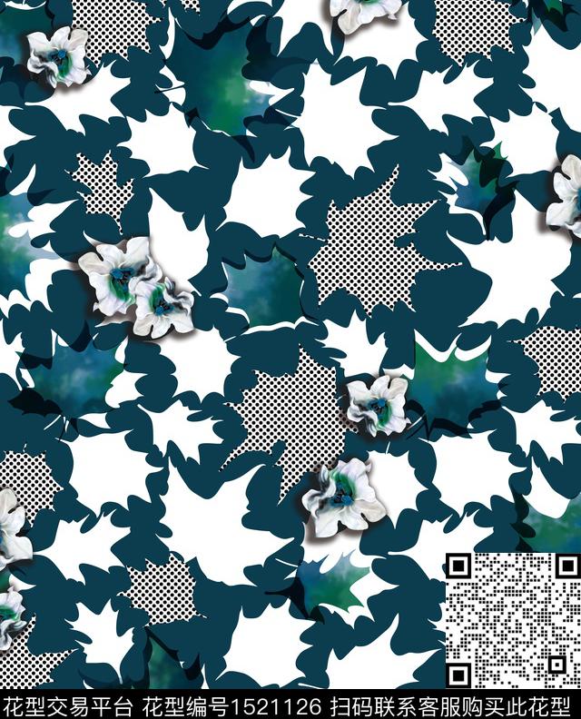 女装花卉枫叶数码印花华亿平台下载（图片编号: 1521126） - 瓦栏（Walan）