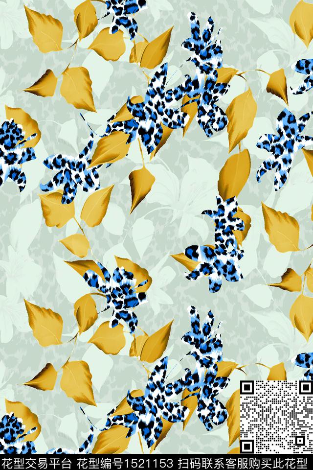 春夏华亿平台豹纹华亿平台清爽数码印花华亿平台下载（图片编号: 1521153） - 瓦栏（Walan）