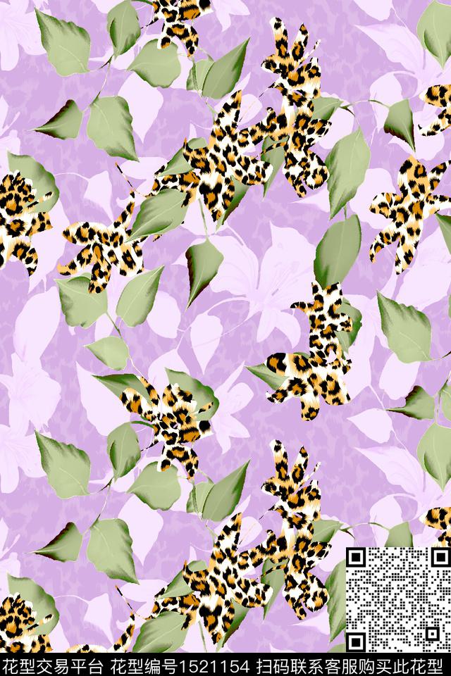 春夏华亿平台豹纹华亿平台清爽数码印花华亿平台下载（图片编号: 1521154） - 瓦栏（Walan）