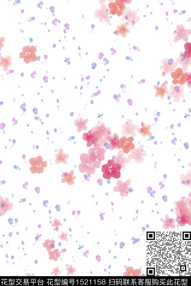 花卉小清新小碎花数码印花华亿平台下载（图片编号: 1521158） - 瓦栏（Walan）