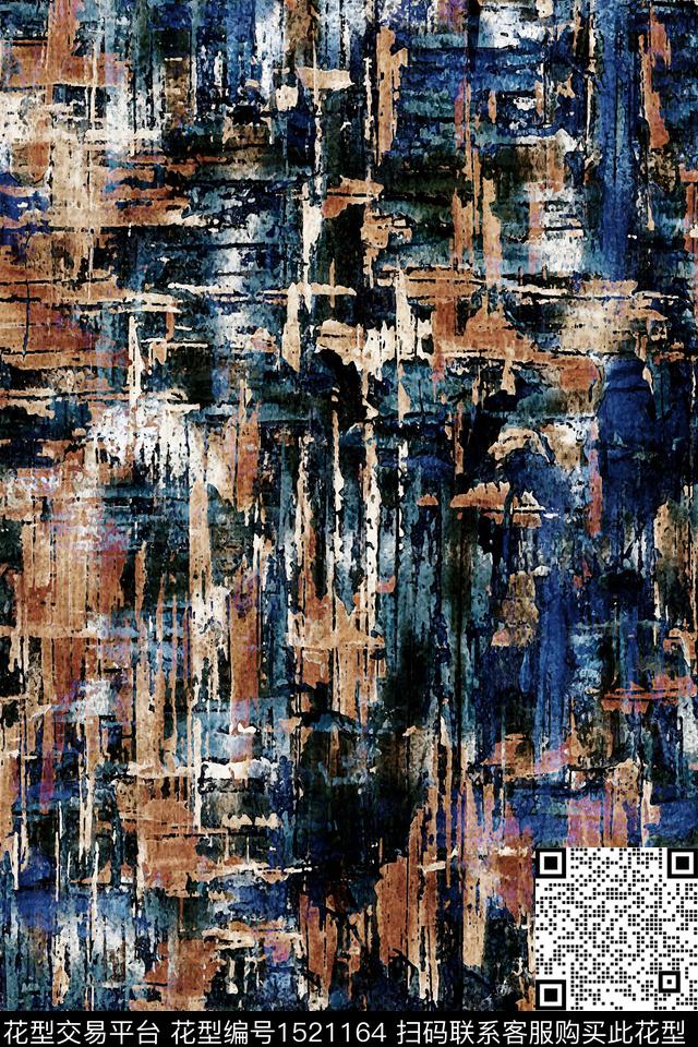 肌理男装抽象数码印花华亿平台下载（图片编号: 1521164） - 瓦栏（Walan）