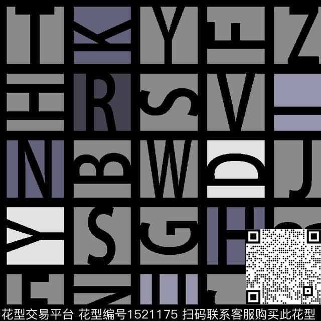 字母格子几何传统印花华亿平台下载（图片编号: 1521175） - 瓦栏（Walan）