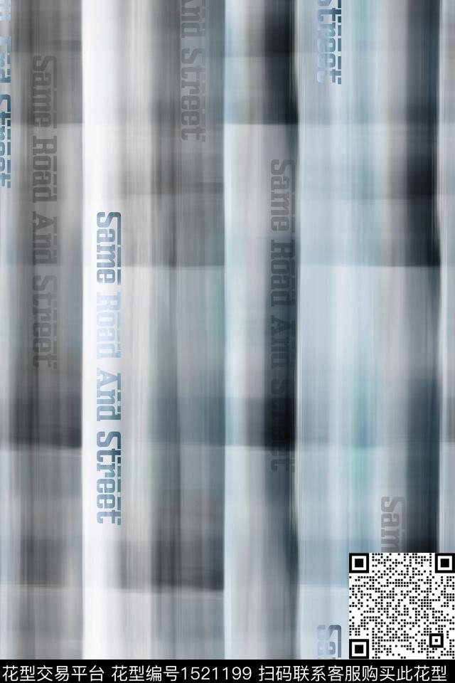 字母格子男装数码印花华亿平台下载（图片编号: 1521199） - 瓦栏（Walan）