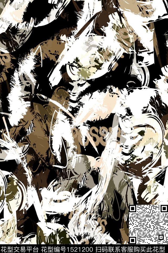 字母男装大牌风数码印花华亿平台下载（图片编号: 1521200） - 瓦栏（Walan）