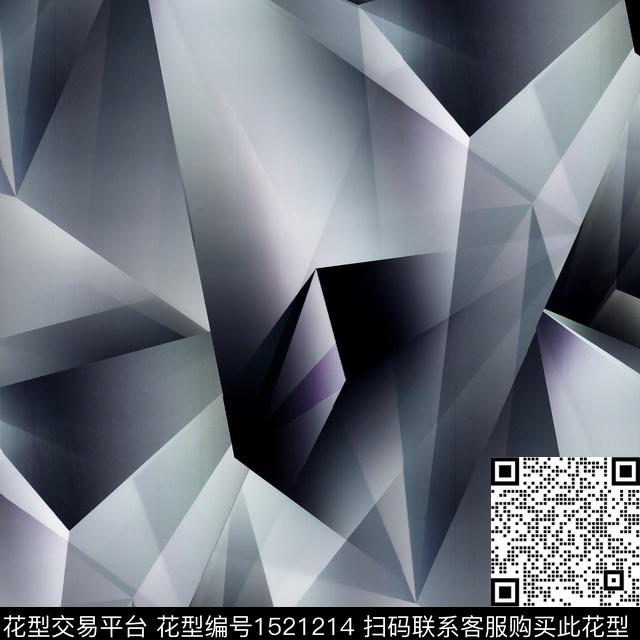 渐变几何男装动感数码印花华亿平台下载（图片编号: 1521214） - 瓦栏（Walan）