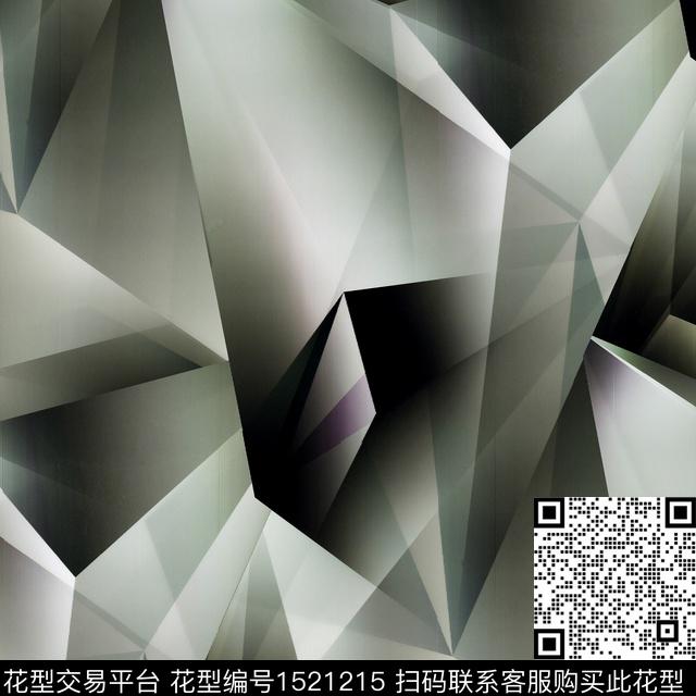 渐变几何男装动感数码印花华亿平台下载（图片编号: 1521215） - 瓦栏（Walan）