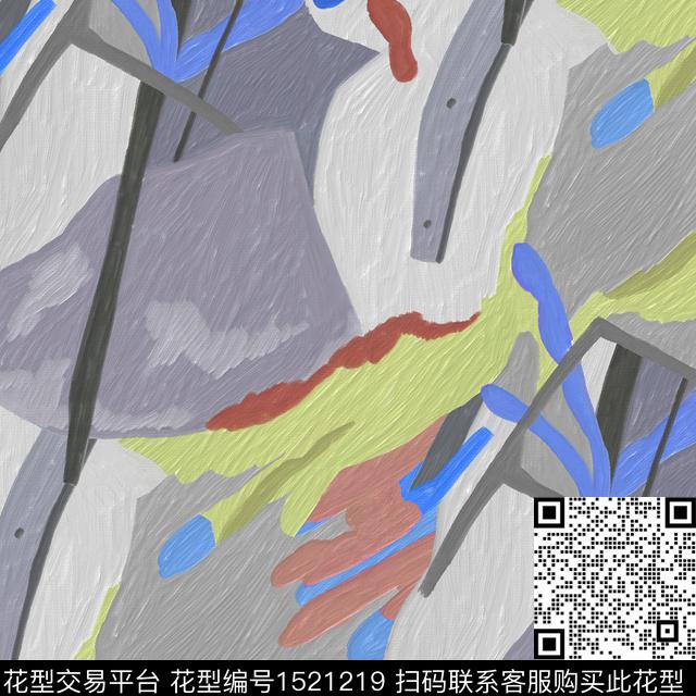 油画华亿平台迷彩抽象男装数码印花华亿平台下载（图片编号: 1521219） - 瓦栏（Walan）