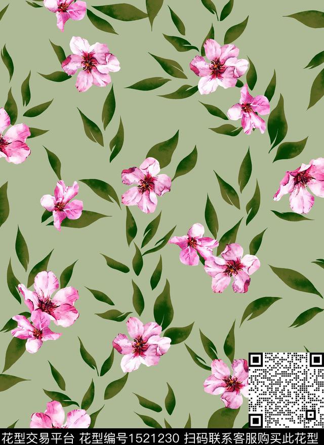 连衣裙女装花卉数码印花华亿平台下载（图片编号: 1521230） - 瓦栏（Walan）