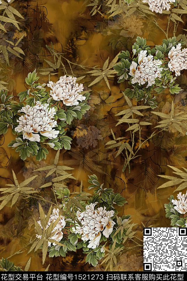 旗袍香云纱中老年数码印花华亿平台下载（图片编号: 1521273） - 瓦栏（Walan）