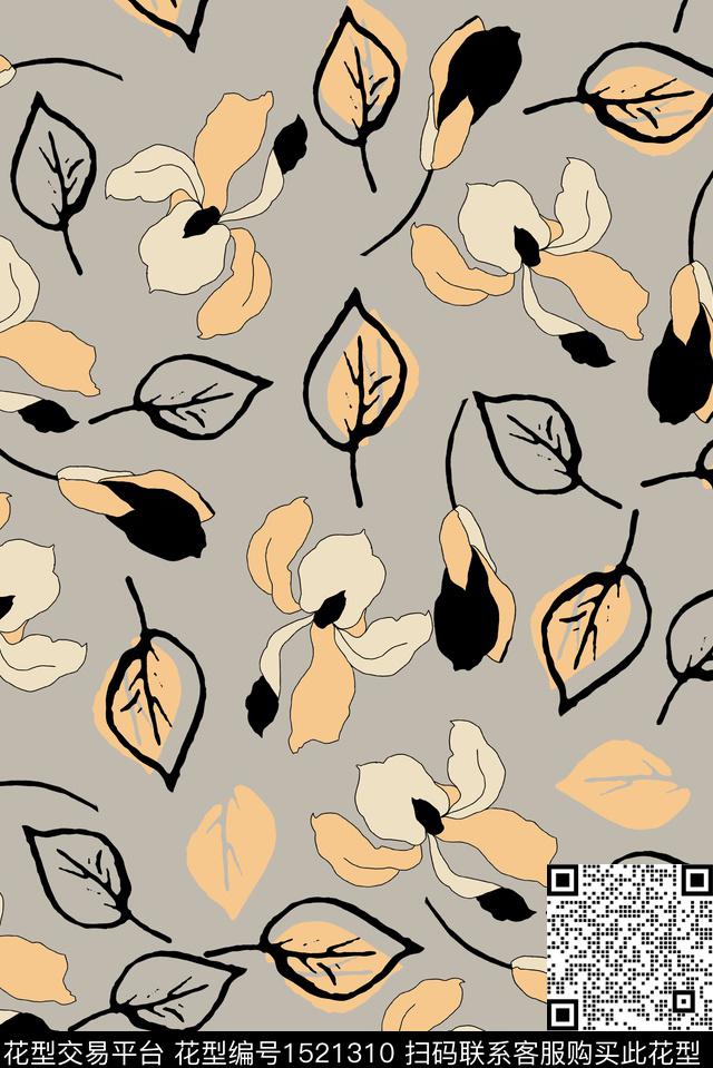 绿植树叶年轻时尚年轻女性传统印花华亿平台下载（图片编号: 1521310） - 瓦栏（Walan）