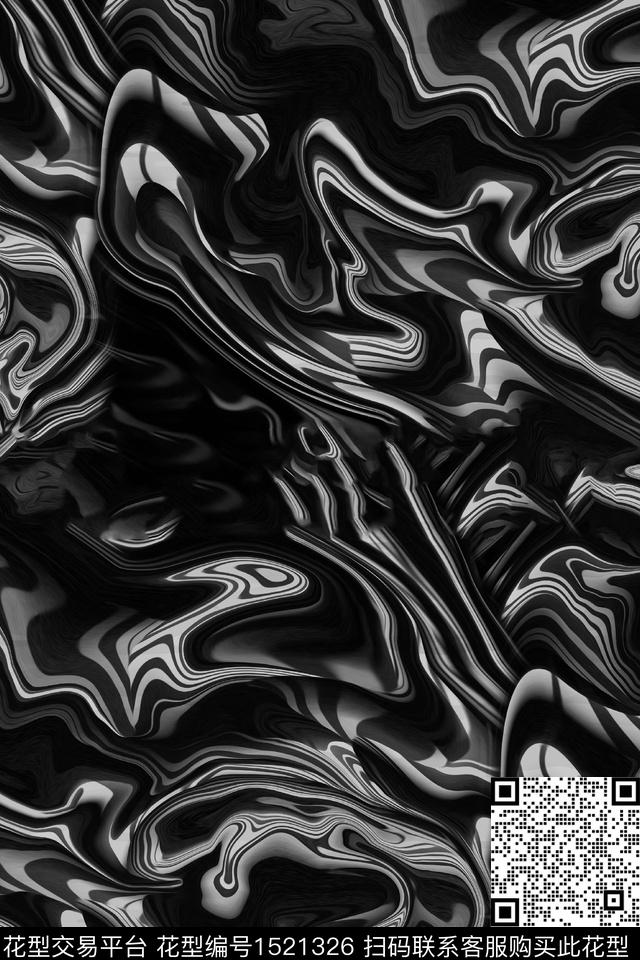 Fei-抽象派男装满版花线条画数码印花华亿平台下载（图片编号: 1521326） - 瓦栏（Walan）