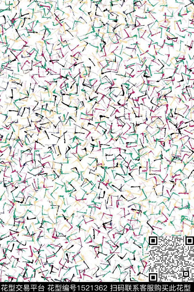 抽象小清新墨水数码印花华亿平台下载（图片编号: 1521362） - 瓦栏（Walan）