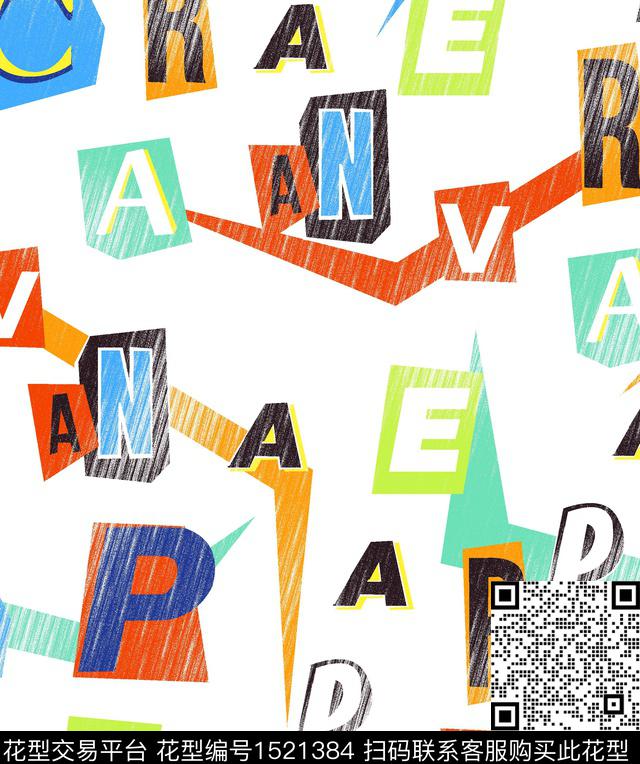 男装满版花几何男装字母数码印花华亿平台下载（图片编号: 1521384） - 瓦栏（Walan）