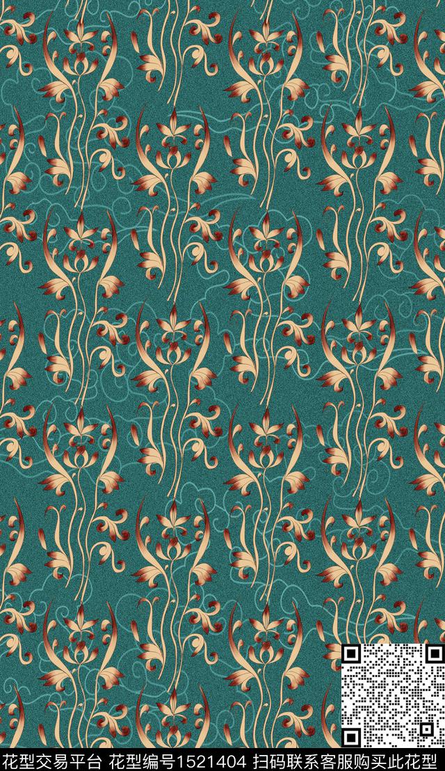 民族风花纹大牌风数码印花华亿平台下载（图片编号: 1521404） - 瓦栏（Walan）