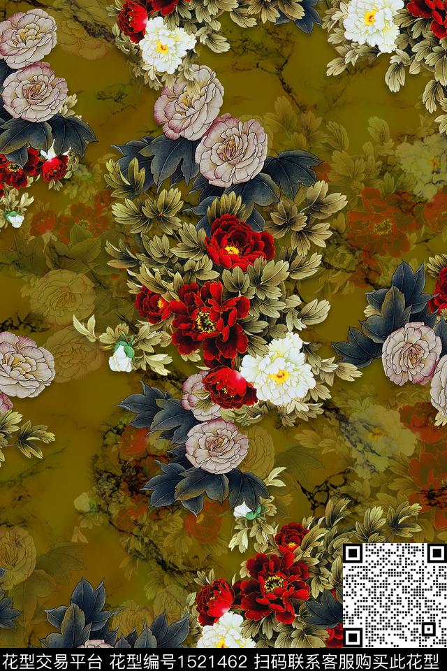 旗袍香云纱中老年数码印花华亿平台下载（图片编号: 1521462） - 瓦栏（Walan）