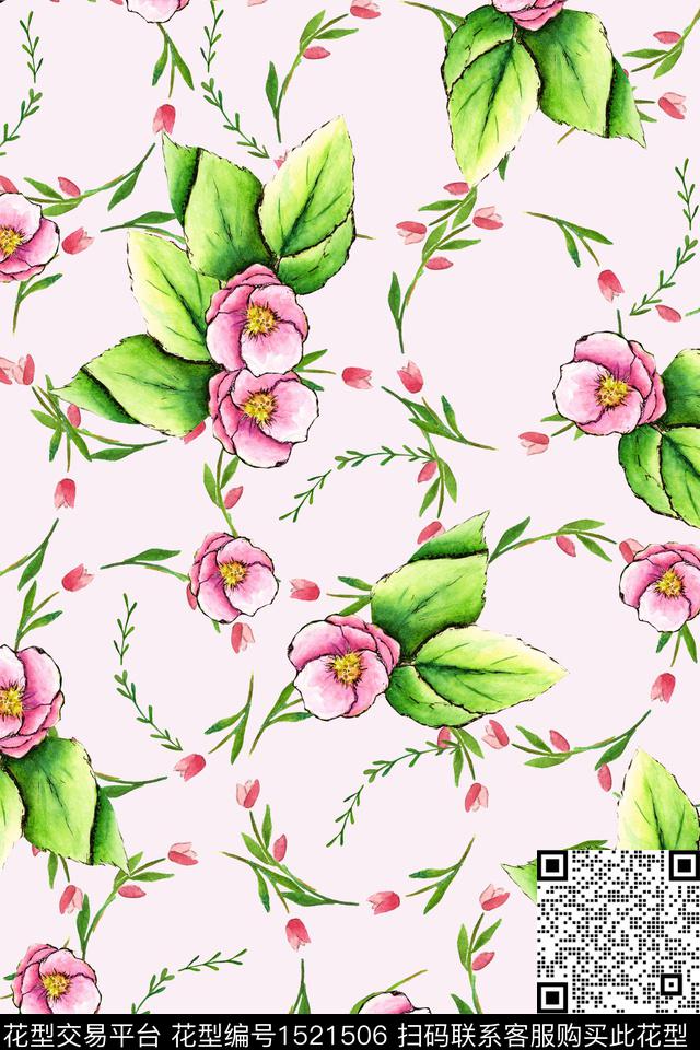 绿植树叶年轻女性小清新数码印花华亿平台下载（图片编号: 1521506） - 瓦栏（Walan）