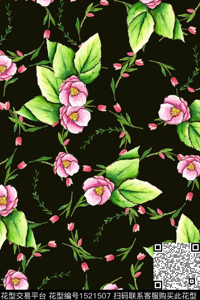 绿植树叶年轻女性小清新数码印花华亿平台下载（图片编号: 1521507） - 瓦栏（Walan）