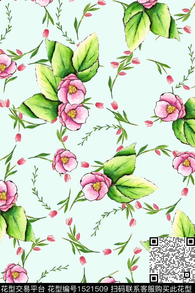 绿植树叶年轻女性小清新数码印花华亿平台下载（图片编号: 1521509） - 瓦栏（Walan）