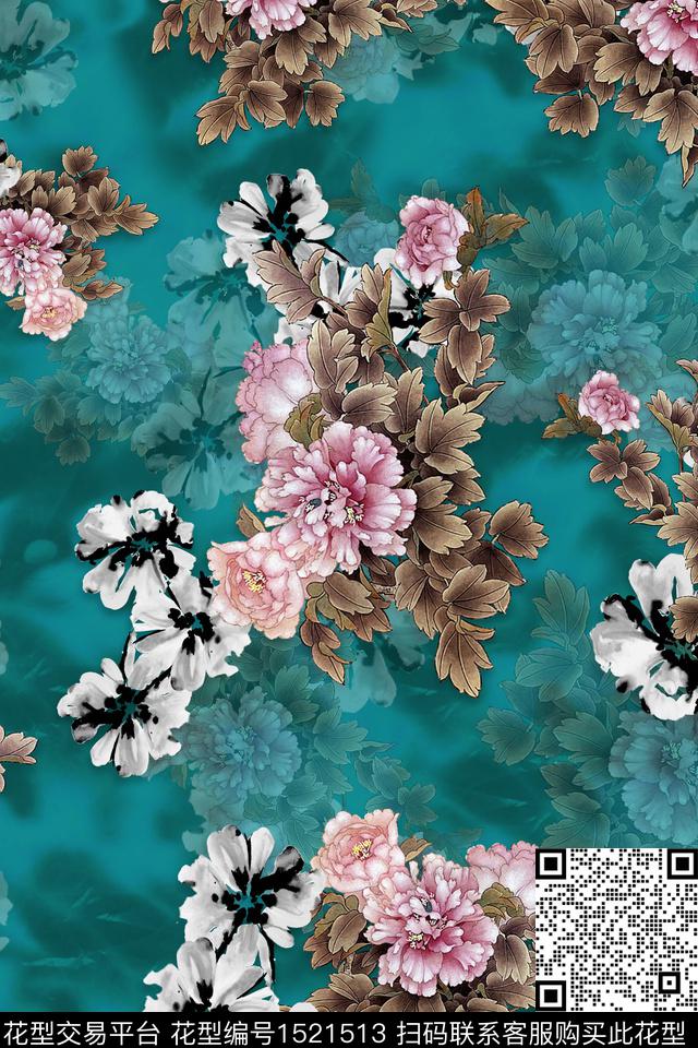 旗袍香云纱中老年数码印花华亿平台下载（图片编号: 1521513） - 瓦栏（Walan）